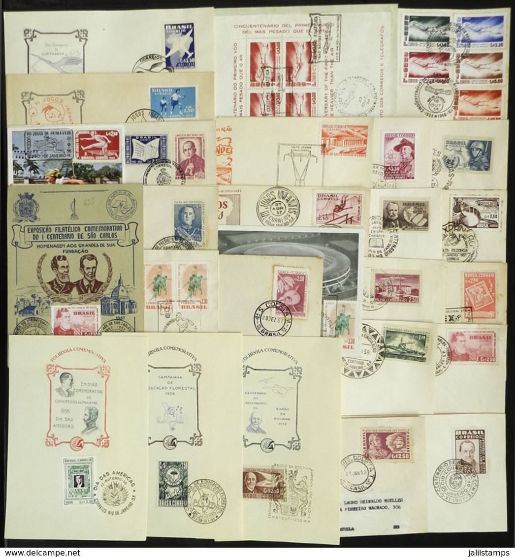 BRAZIL: Lot Of FDC Covers And First Day Cards Of Many Of The Stamps Issued In 1956/1957, A Couple May Have A Minor Defec - Other & Unclassified