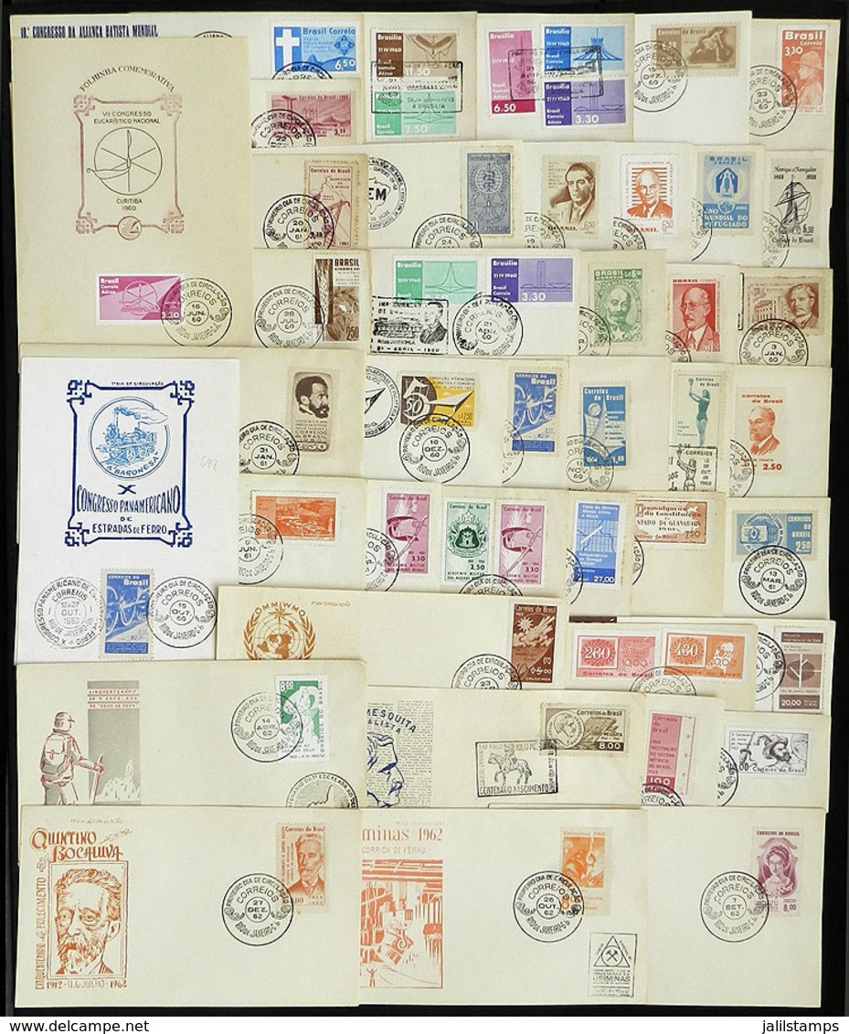 BRAZIL: Lot Of FDC Covers And First Day Cards Of Many Of The Stamps Issued In 1960/1962, A Couple May Have A Minor Defec - Sonstige & Ohne Zuordnung