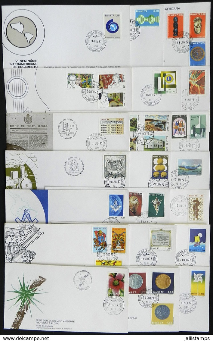 BRAZIL: Group Of FDC Covers Of Issues Of The Year 1977, Almost Complete, Very Thematic, Very Fine General Quality (a Cou - Otros & Sin Clasificación