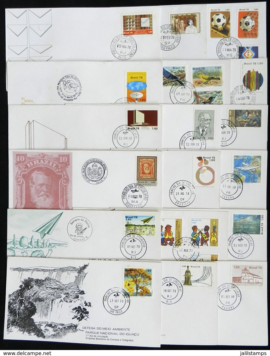 BRAZIL: Group Of FDC Covers Of Issues Of The Year 1978, Almost Complete, Very Thematic, Very Fine General Quality (a Cou - Otros & Sin Clasificación