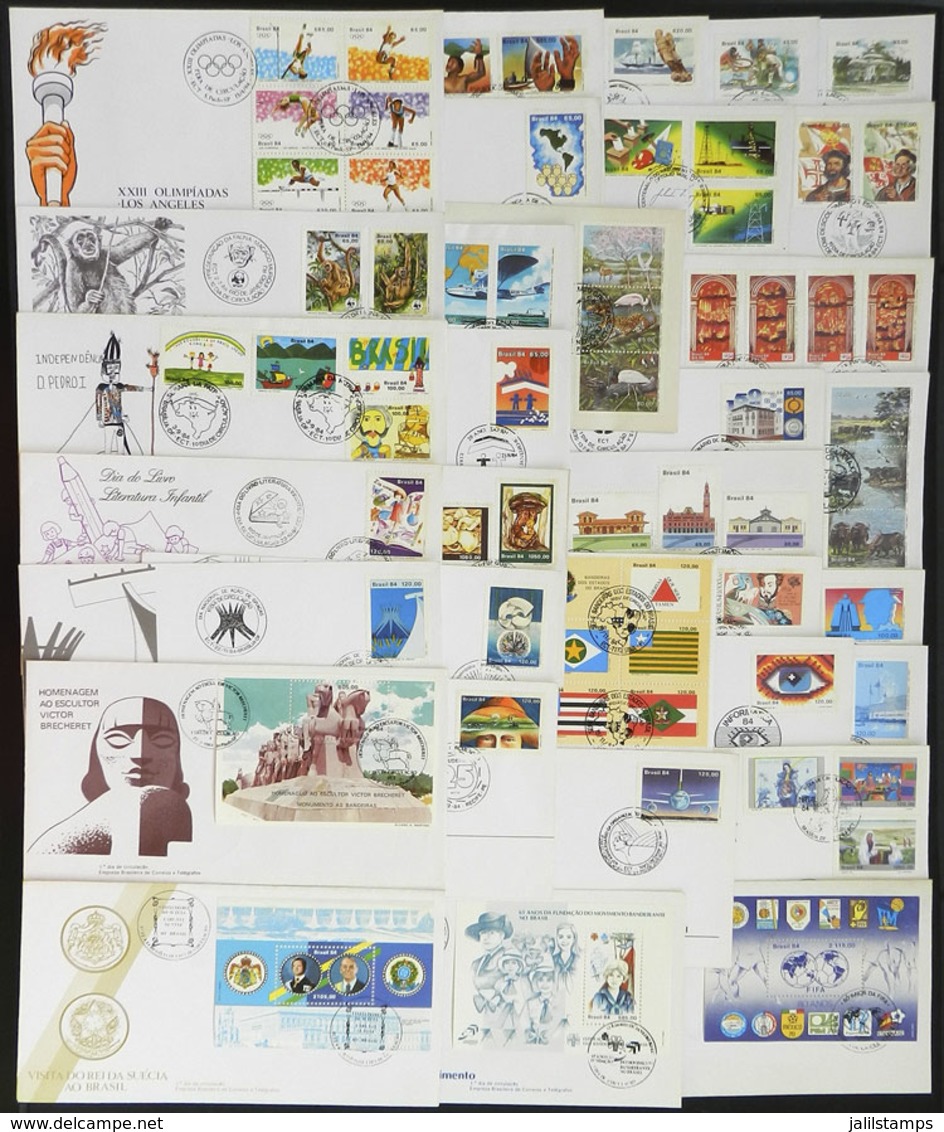 BRAZIL: Group Of FDC Covers Of Issues Of The Year 1984, Almost Complete, Very Thematic, Very Fine General Quality (a Cou - Andere & Zonder Classificatie