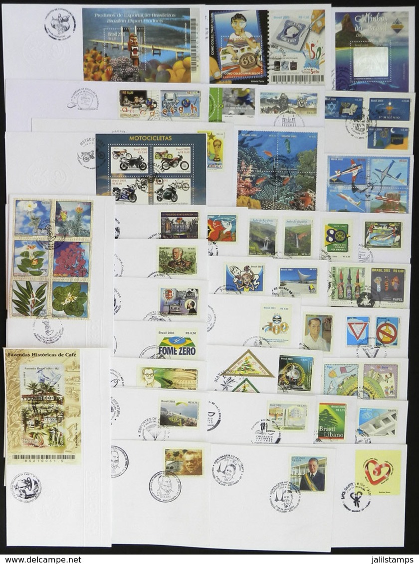 BRAZIL: Group Of FDC Covers With Several Issues Of The Years 2001/3, Very Thematic, Very Fine General Quality (a Couple  - Andere & Zonder Classificatie