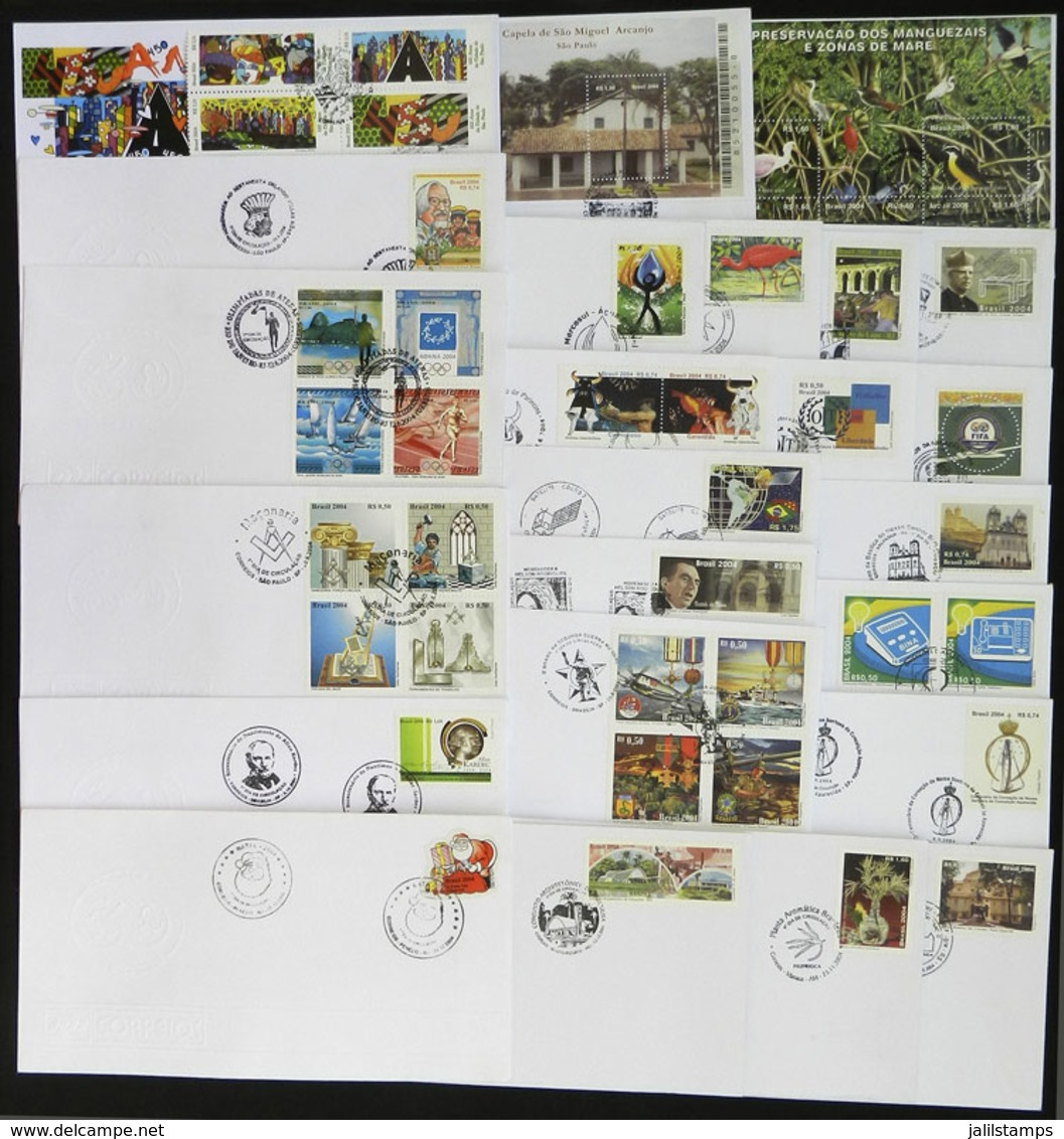 BRAZIL: Group Of FDC Covers With Several Issues Of The Year 2004, Very Thematic, Very Fine General Quality (a Couple May - Other & Unclassified