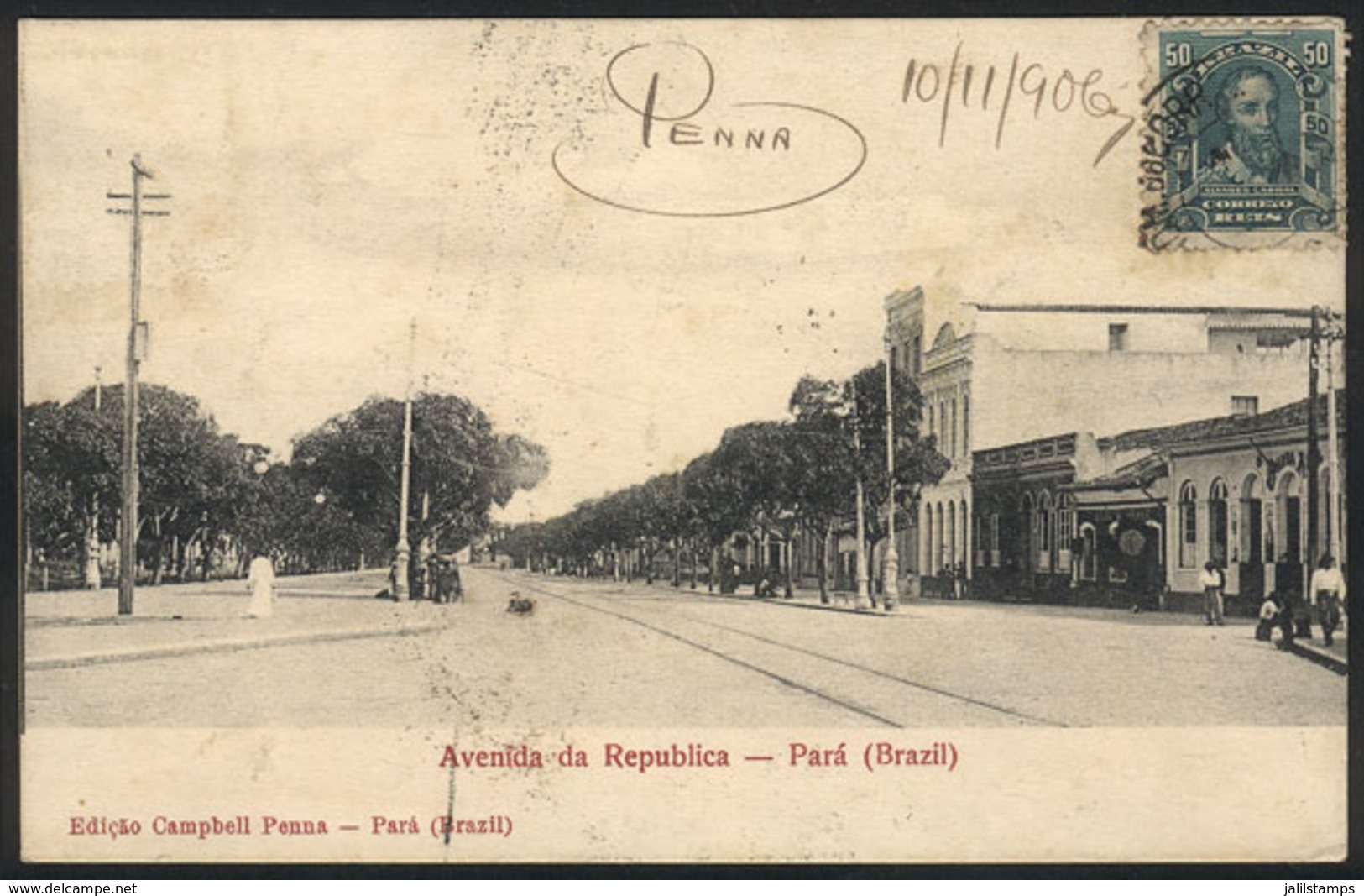BRAZIL: PARÁ: Republica Avenue, Ed. Campbell Penna, Circa 1906, Minor Defects - Otros & Sin Clasificación