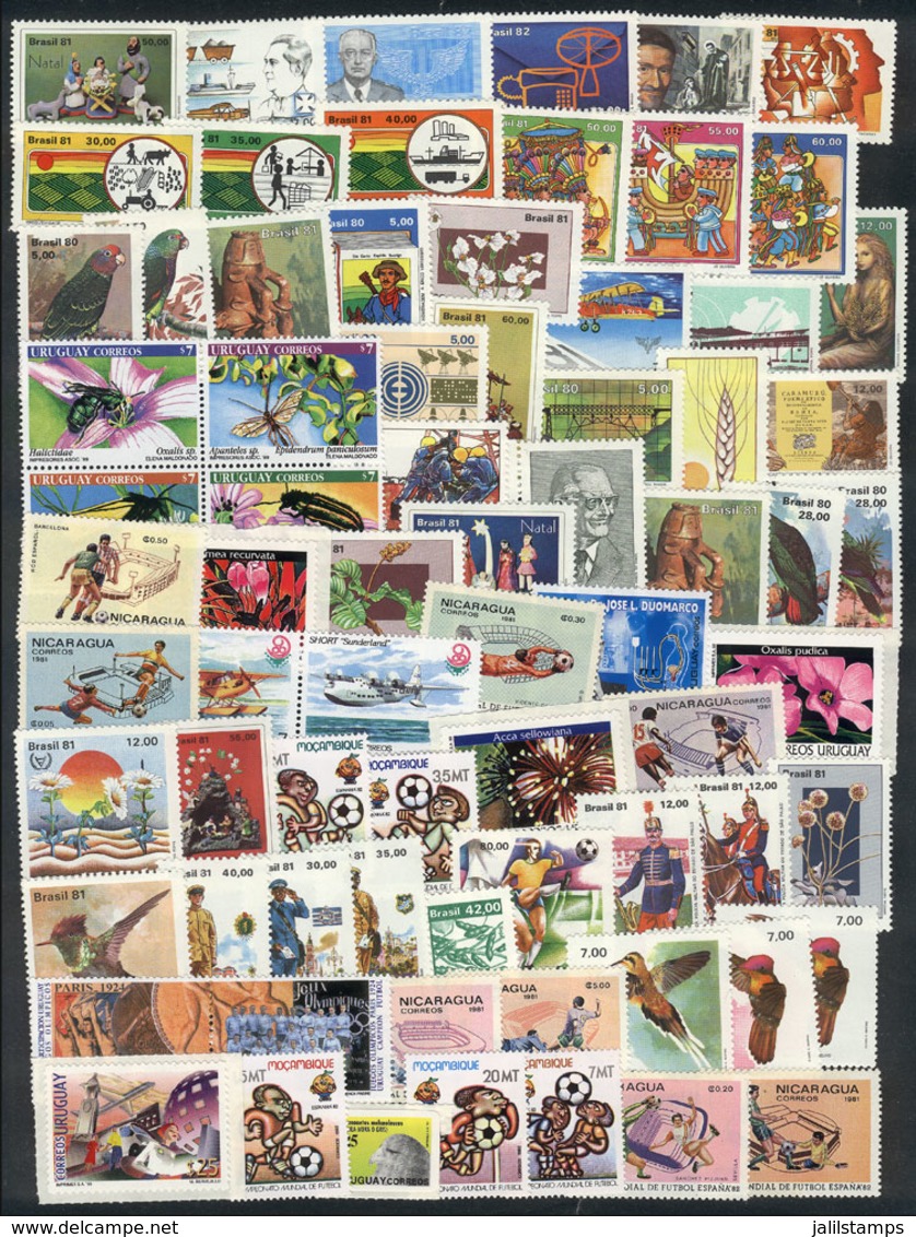 BRAZIL + URUGUAY: Lot Of Modern And VERY THEMATIC Stamps, MNH, Excellent Quality, Yvert Catalog Value Euros 150+ - Colecciones & Series