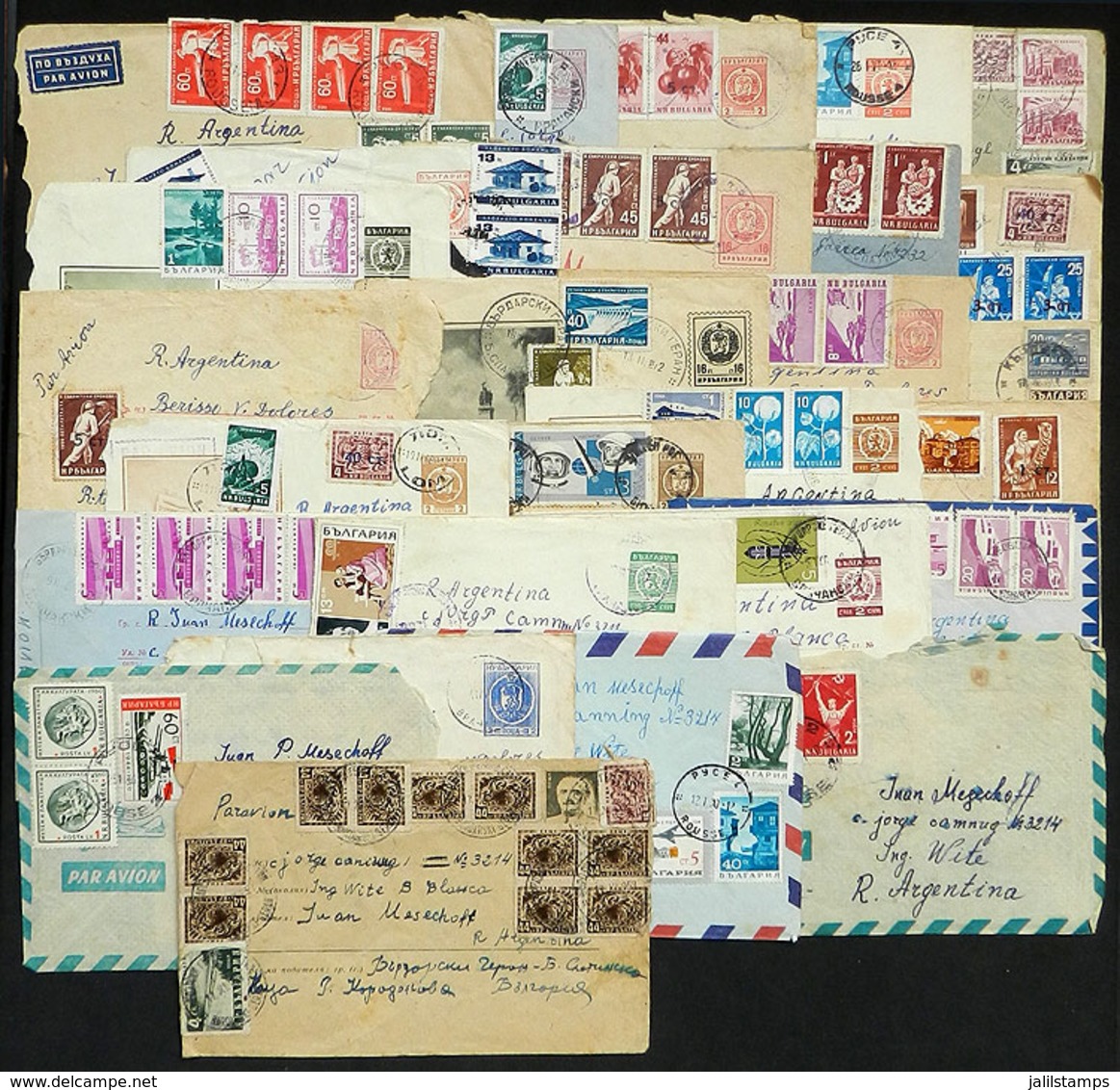 BULGARIA: 27 Covers Sent To Argentina In 1960s/70s, Including Some Very Handsome Pieces, Some Postal Stationeries With V - Other & Unclassified