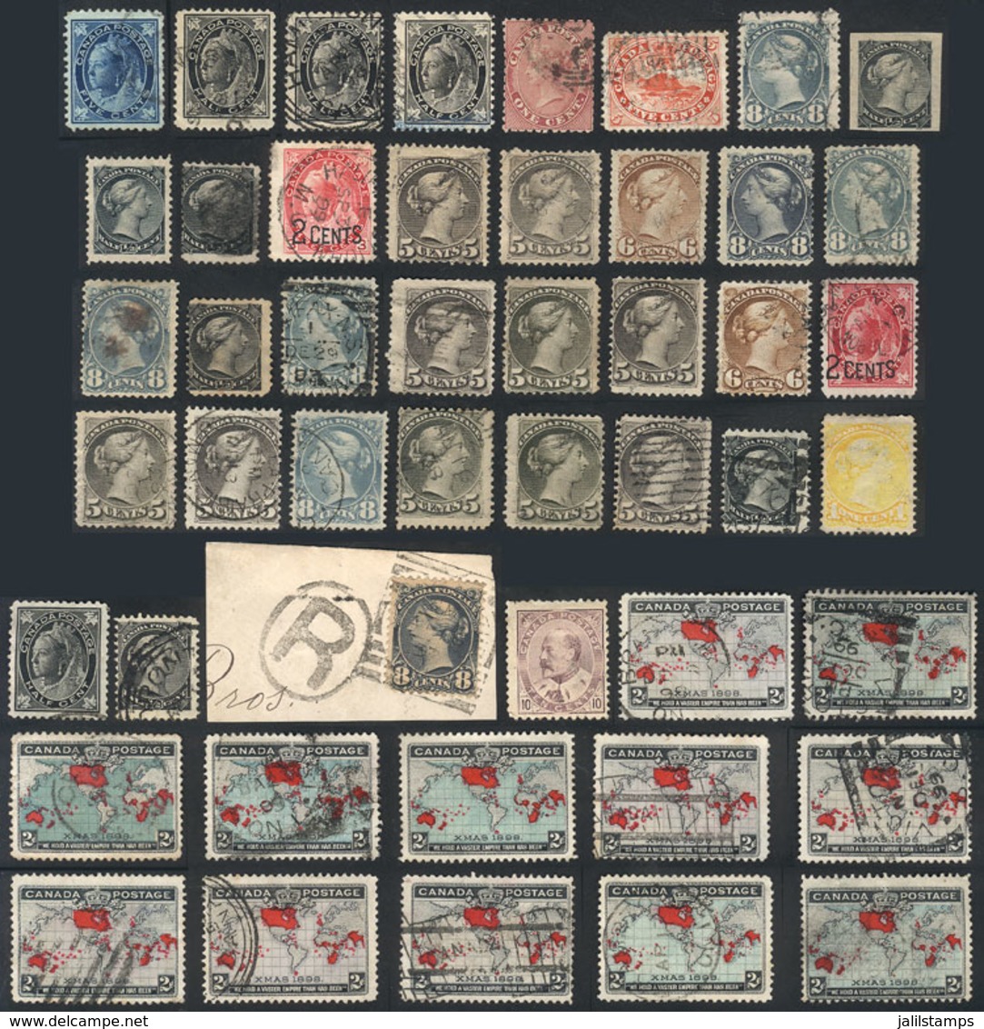 CANADA: Lot Of Old Stamps, Most Used, Fine General Quality (a Few May Have Minor Defects), High Catalog Value (I Estimat - Otros & Sin Clasificación