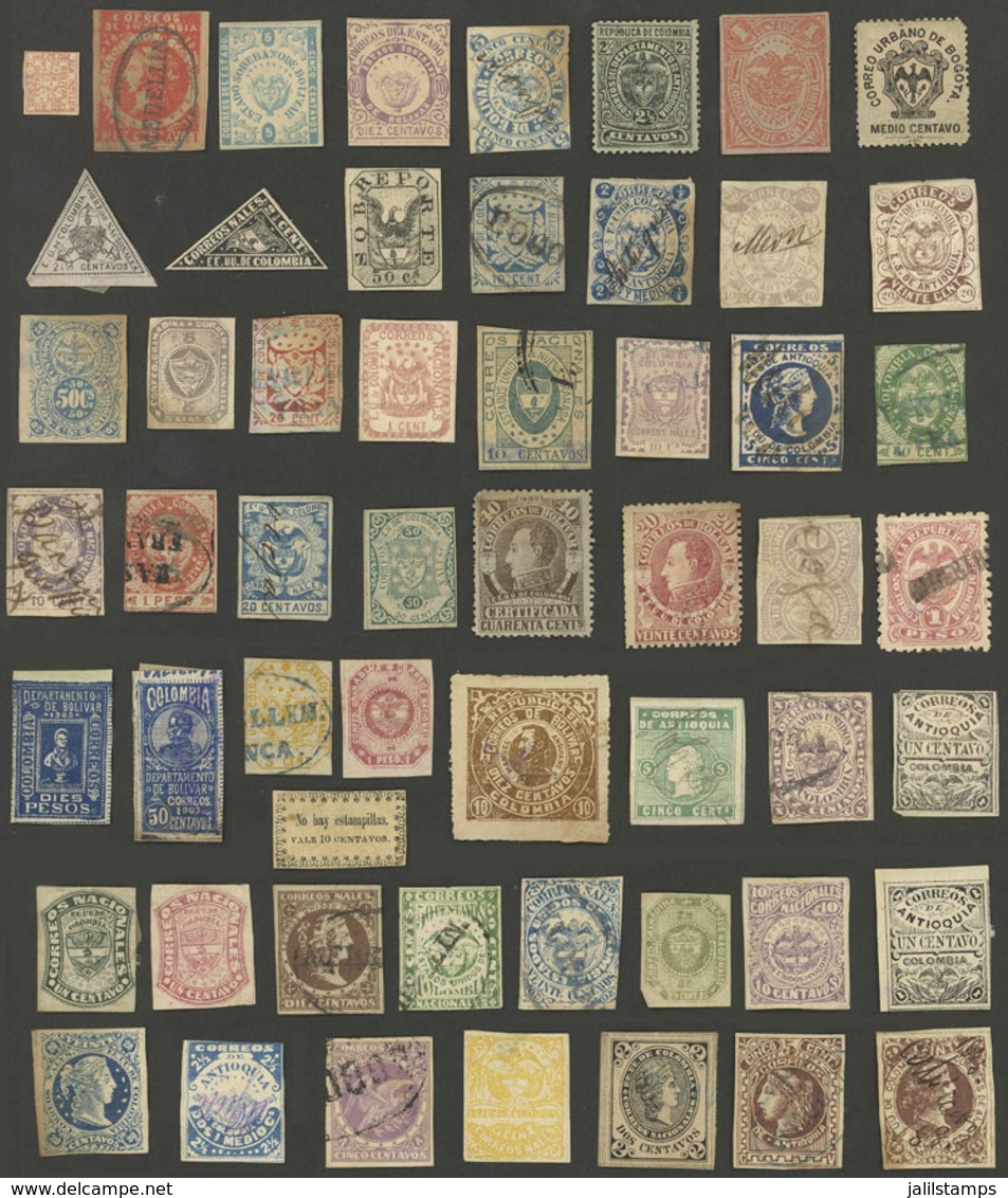 COLOMBIA: Lot Of Old And Interesting Stamps, Used Or Mint Without Gum, Mixed Quality (some With Minor Faults, Others Of  - Colombia