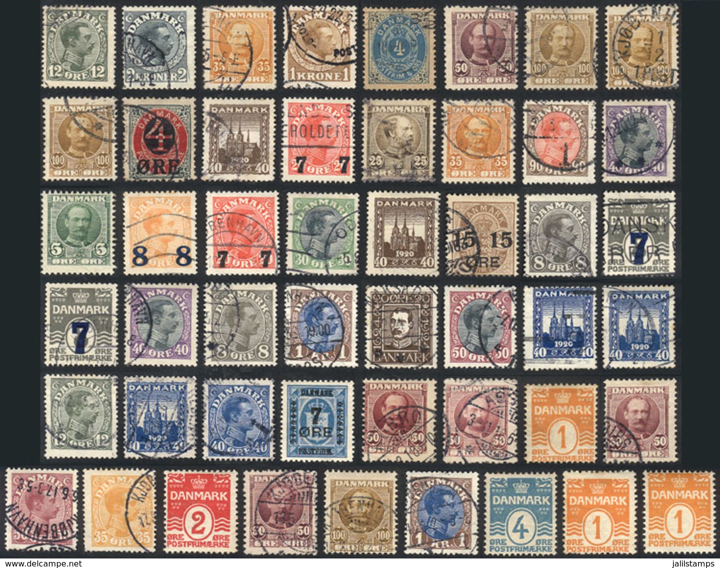 DENMARK: Lot Of Good Values Issued Mainly Between 1904 And 1920, Including Very Good Stamps Of High Quality, Almost All  - Andere & Zonder Classificatie