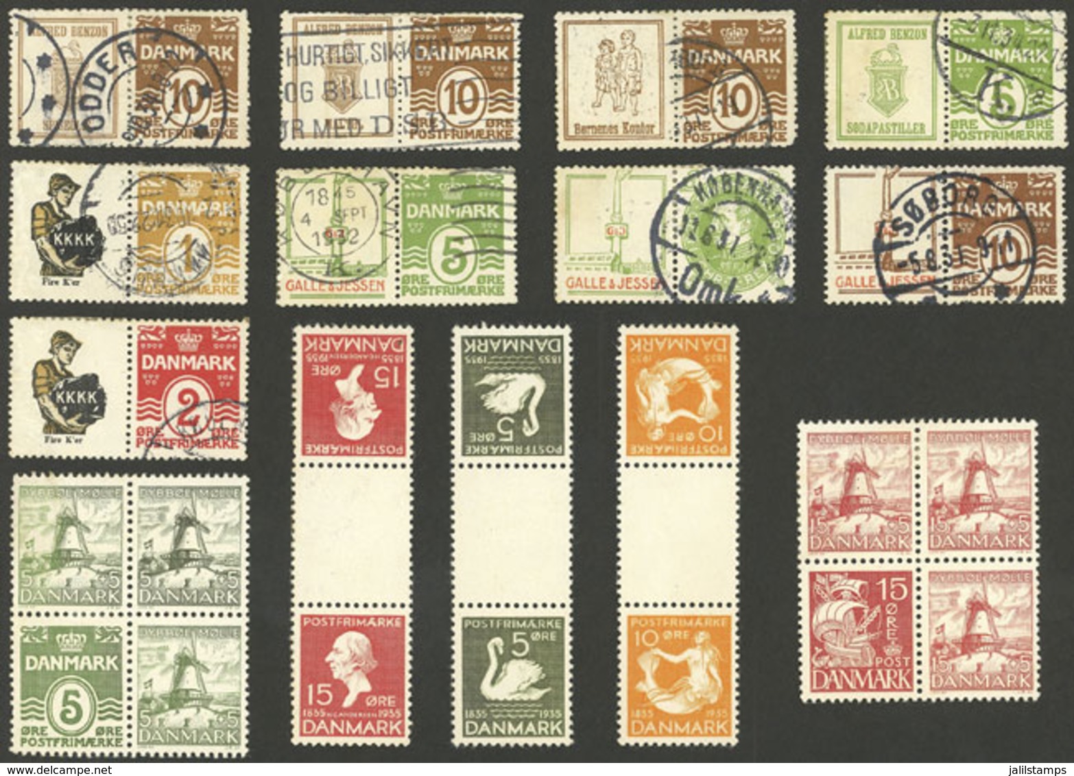 DENMARK: Small Lot Of Interesting Stamps, Used Or Mint Without Gum, Mixed Quality (some With Minor Faults, Others Of VF  - Andere & Zonder Classificatie