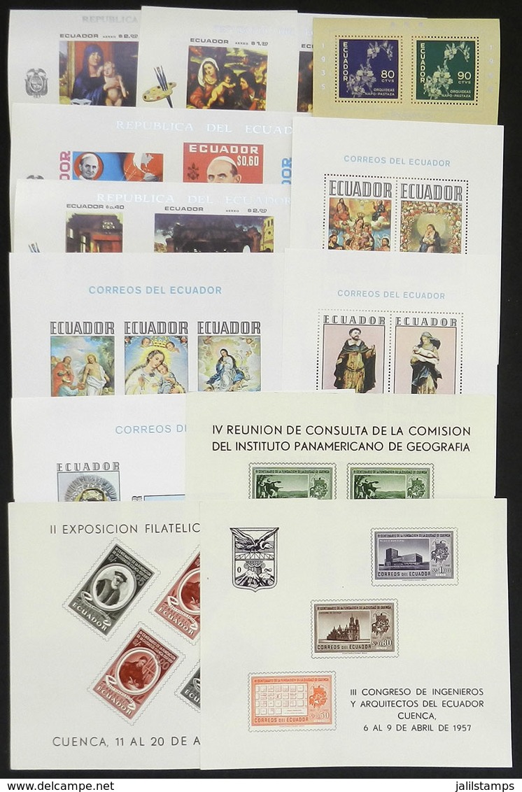 ECUADOR: Lot Of Varied Souvenir Sheets, VERY THEMATIC, Almost All MNH And Of Very Fine Quality (some Were Issued Without - Ecuador