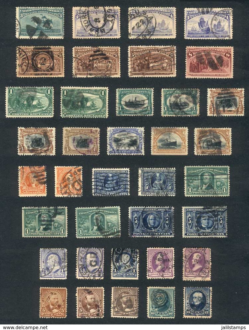 UNITED STATES: Lot Of Old Used Stamps, Catalog Value Over US$1000, Fine To Excellent General Quality, LOW START! - Other & Unclassified