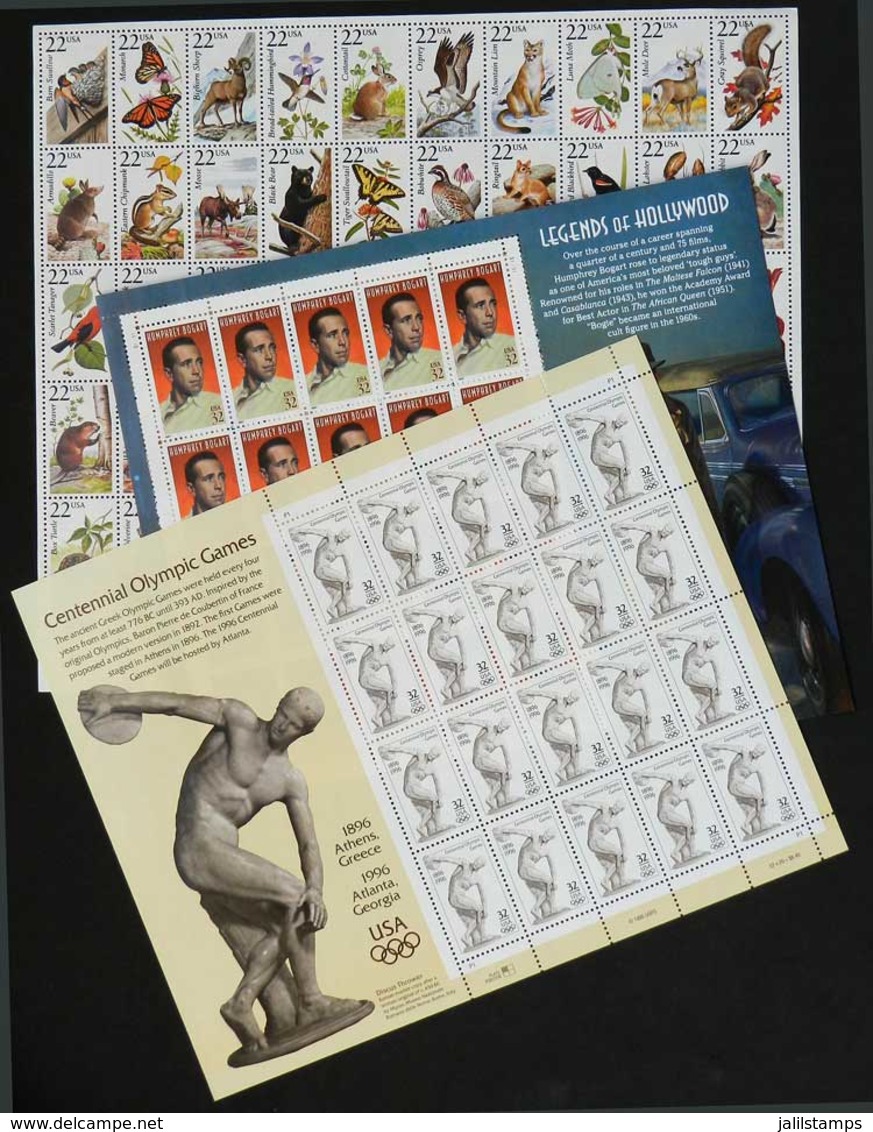 UNITED STATES: 3 Sheets Of Very Thematic Stamps, Good Opportunity At A Low Start. - Andere & Zonder Classificatie