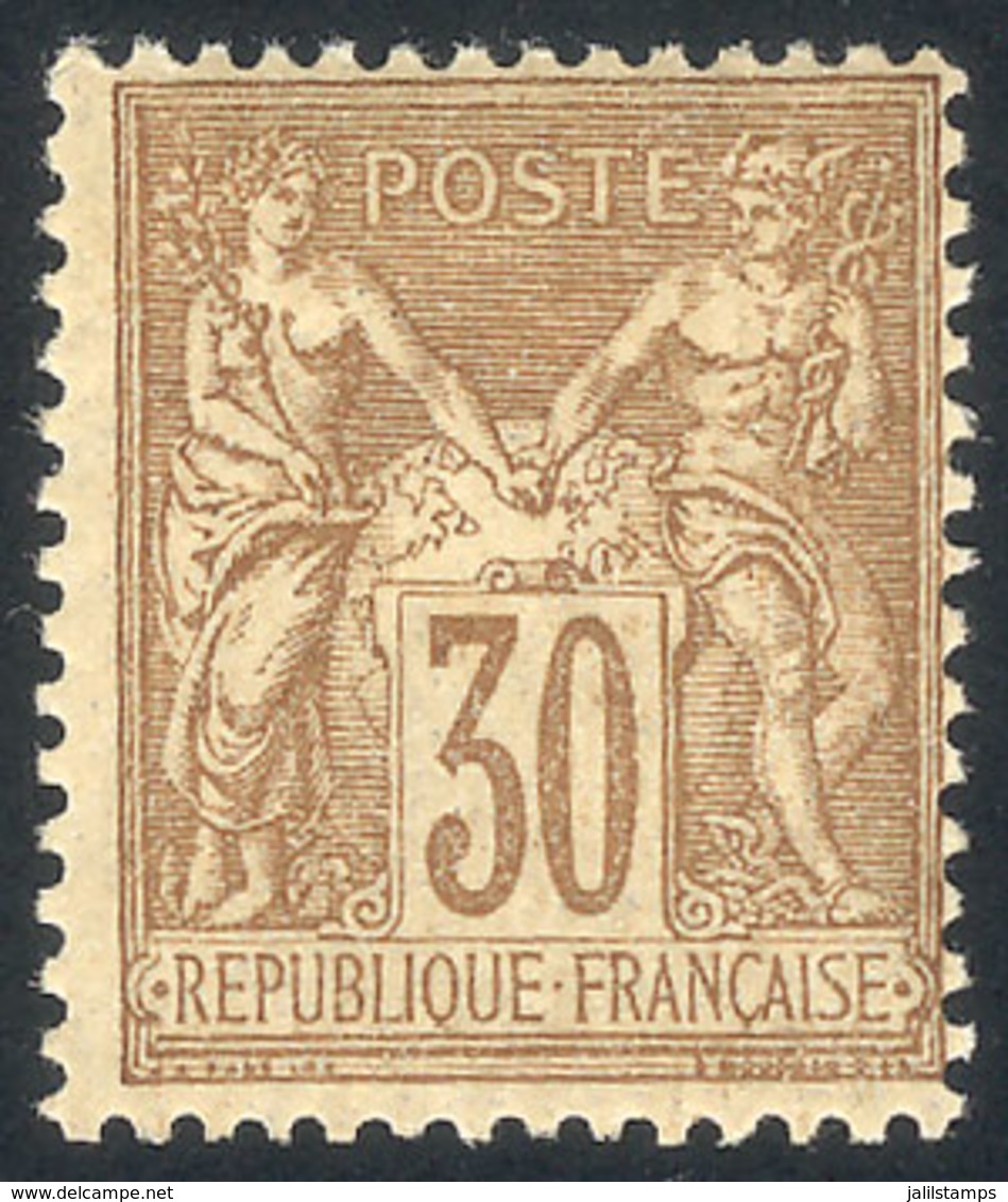 FRANCE: Yv.80, 1876/8 Peace And Commerce 30c. Type II, Absolutely Fresh, With Intact Full Original Gum, As When It Was P - Autres & Non Classés