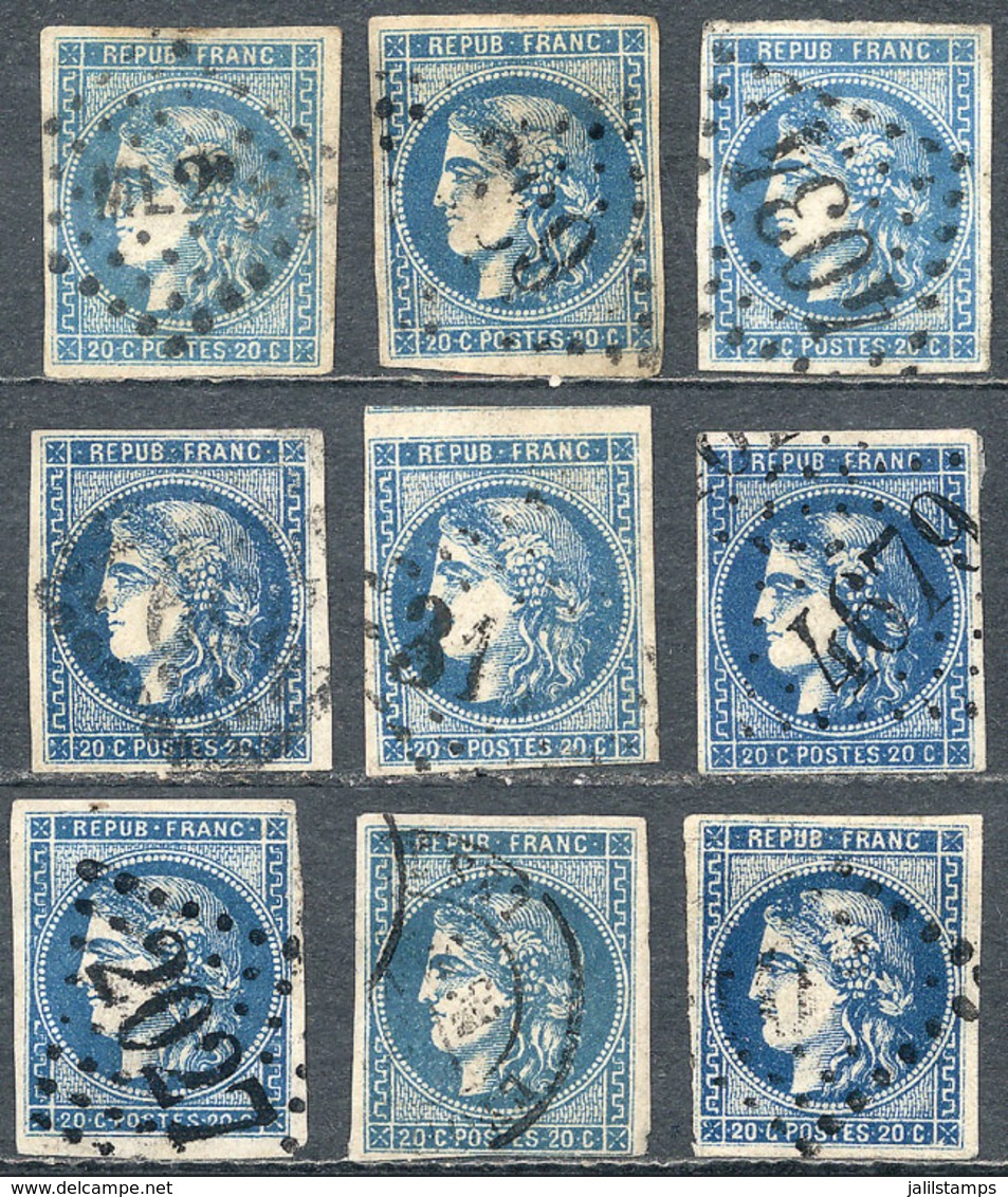 FRANCE: Yvert 45 + Similar Values, Interesting Lot Of 9 Used Examples, Almost All Of Fine Quality, Interesting! - Other & Unclassified