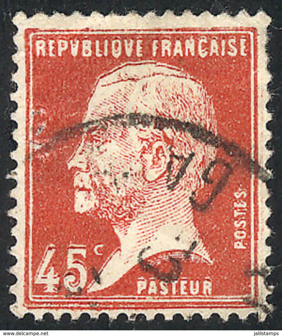 FRANCE: Yvert 175, 1923 Pasteur 45c. With DOUBLE IMPRESSION Variety, Used, With Minor Defect But Rare, Interesting! - Otros & Sin Clasificación