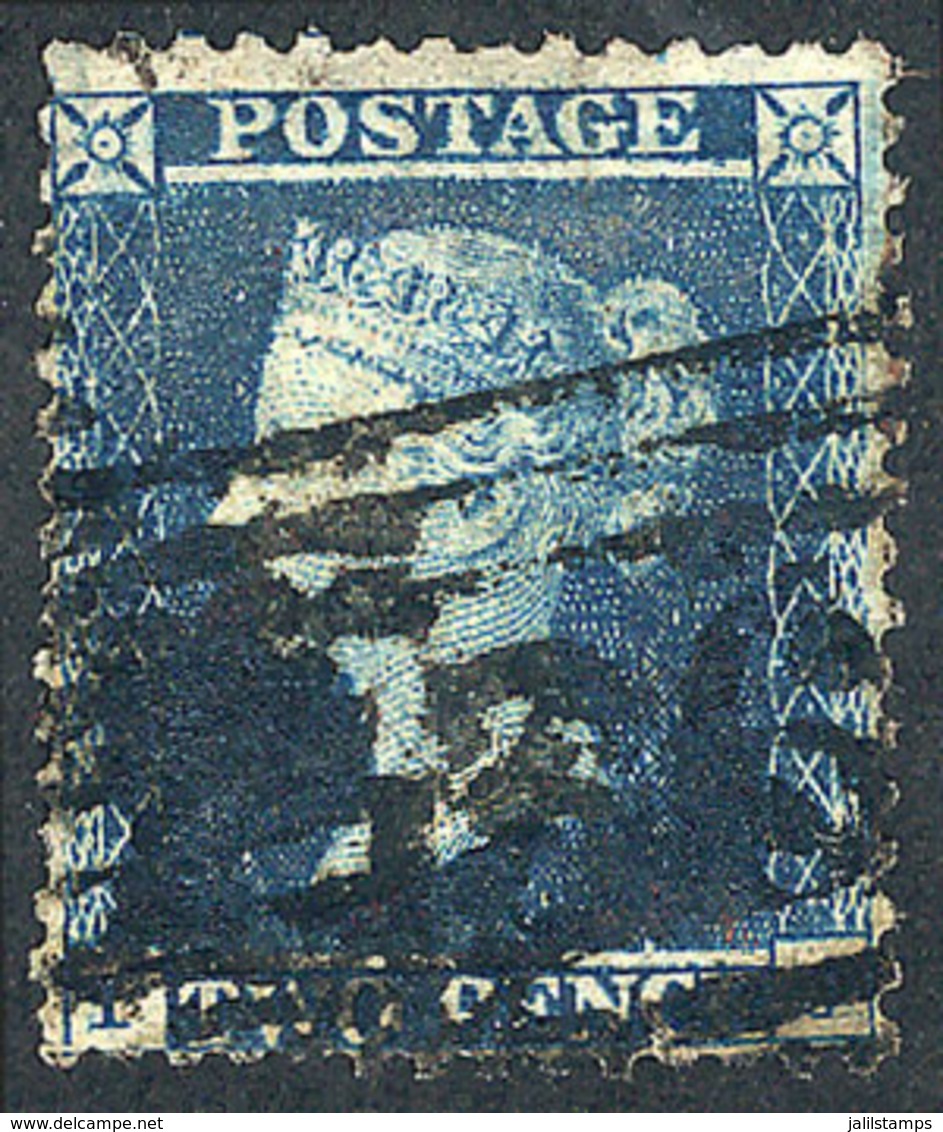 GREAT BRITAIN: Sc.13, 1854/5 2p. Blue, Perf 14, Used, With Minor Defect On Reverse, Excellent Front, Catalog Value US$21 - Otros & Sin Clasificación