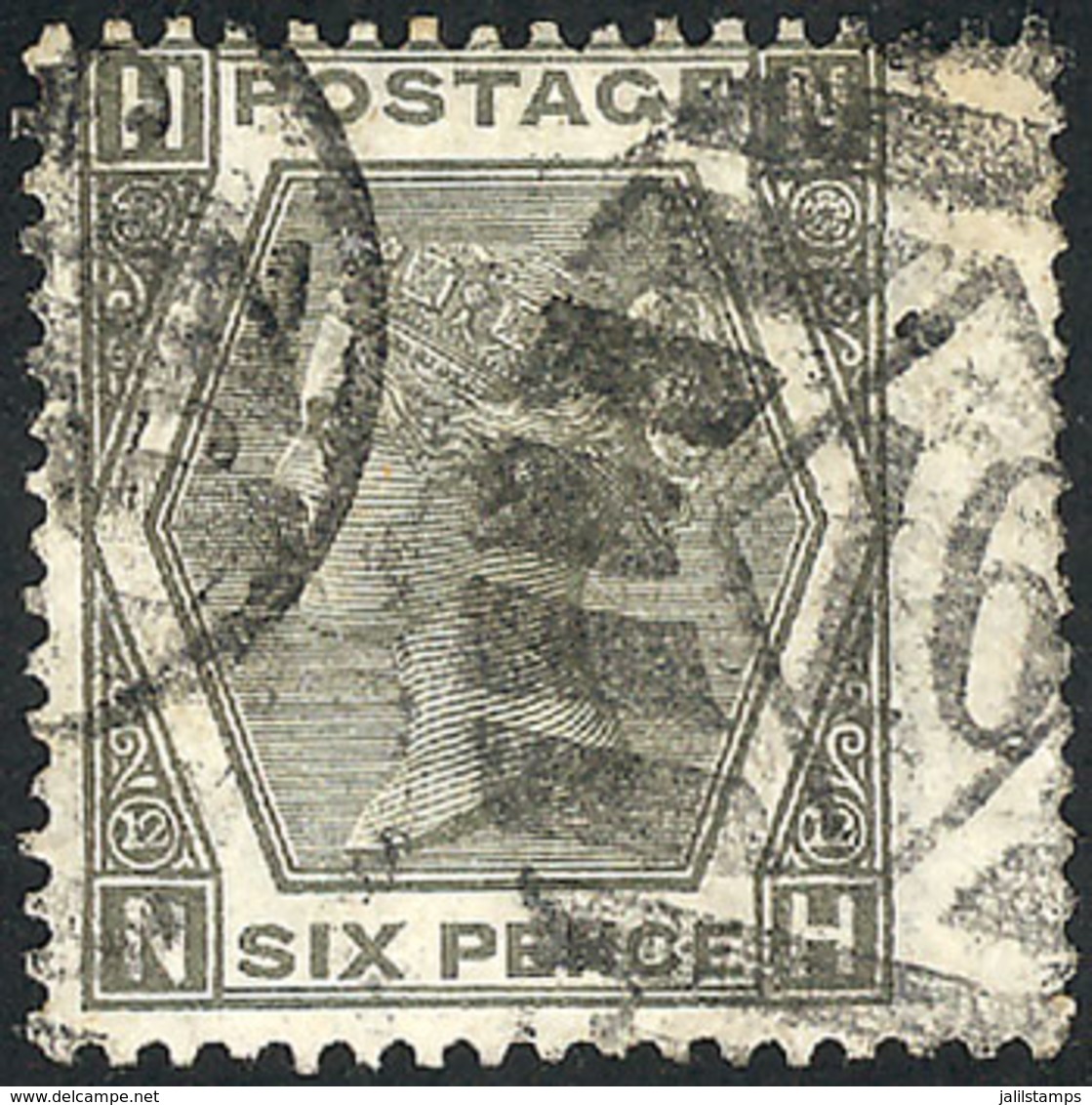 GREAT BRITAIN: Sc.60, 1872/3 6p. Gray, Plate 12, VF Quality, Catalog Value US$250. - Other & Unclassified