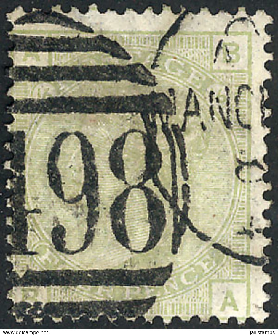 GREAT BRITAIN: Sc.70, 1876/80 4p. Light Olive Green, Used, VF Example, Catalog Value US$325. - Autres & Non Classés