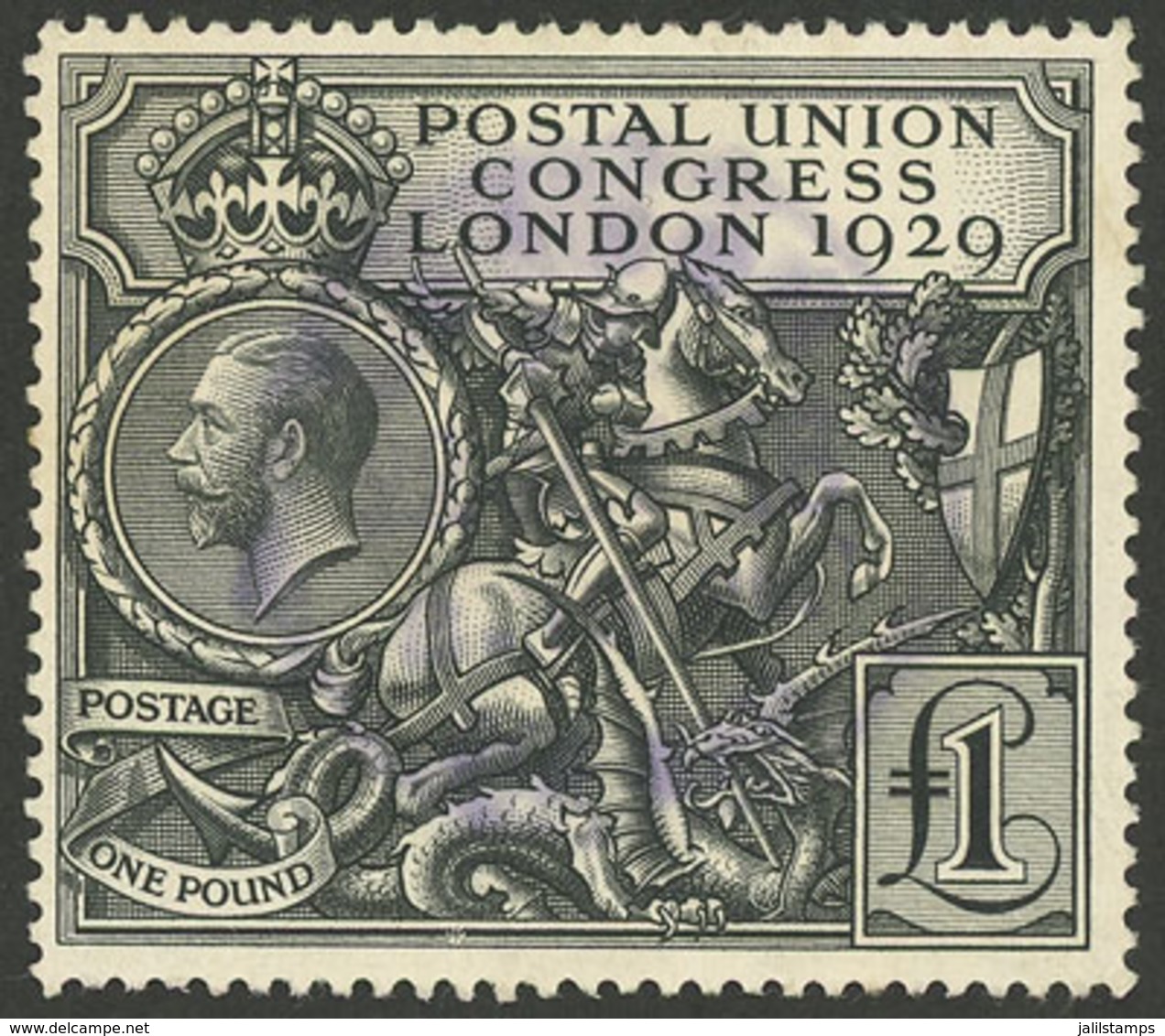 GREAT BRITAIN: GJ.209, 1929 1£ St. George And The Dragon, Used, VF Quality! - Otros & Sin Clasificación