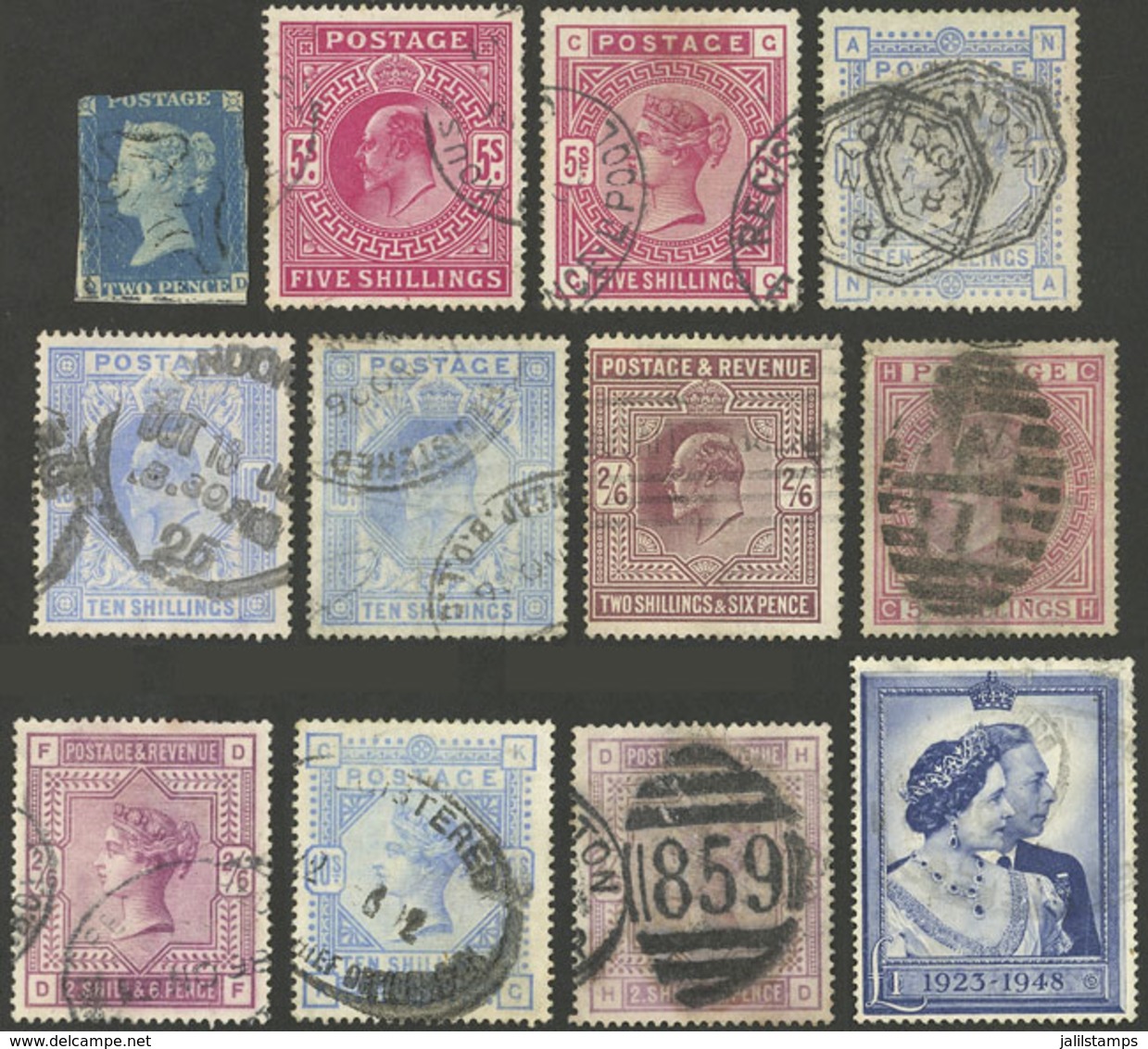 GREAT BRITAIN: Small Lot Of Old Used Stamps, Mixed Quality (several With Minor Faults, Some Of Fine To VF Quality), HIGH - Otros & Sin Clasificación