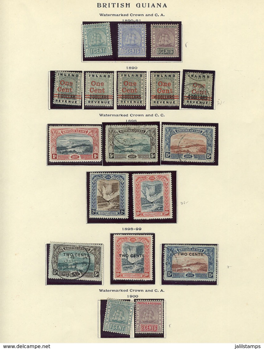 BRITISH GUIANA: Collection On Scott Album Pages, Including Good Values, High Catalog Value, Fine To VF General Quality,  - Brits-Guiana (...-1966)