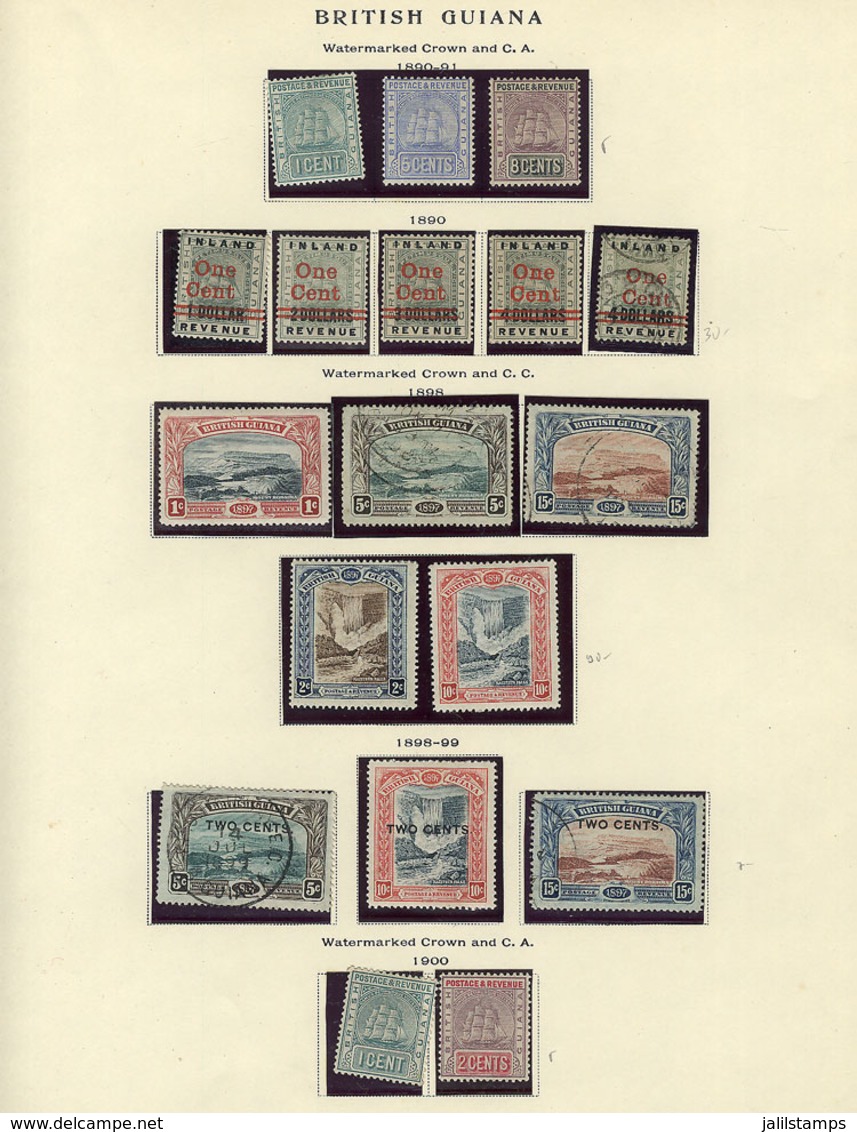 BRITISH GUIANA: Collection On Scott Album Pages, Including Good Values, High Catalog Value, Fine To VF General Quality,  - British Guiana (...-1966)