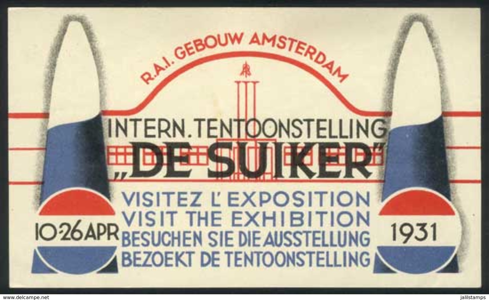 NETHERLANDS: Large Cinderella (115 X 70 Mm) Of The 1931 Amsterdam Exposition, VF! - Otros & Sin Clasificación