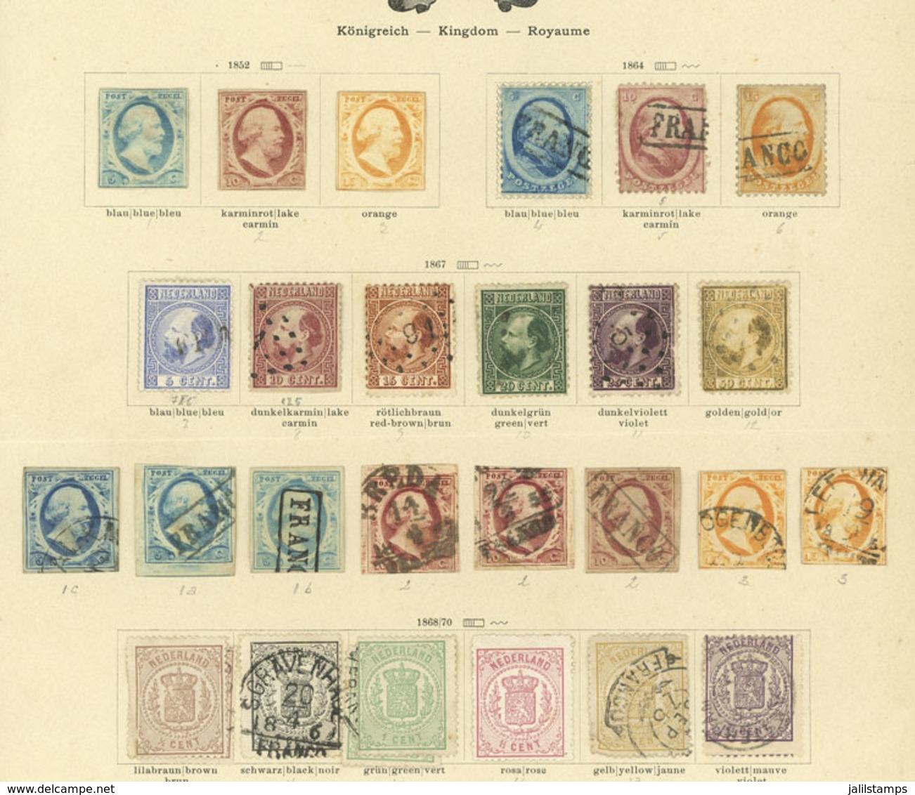 NETHERLANDS: Collection On 8 Pages Of An Old Album, Including Scarce Stamps, Mixed Quality (from Some With Defects To Ot - Andere & Zonder Classificatie