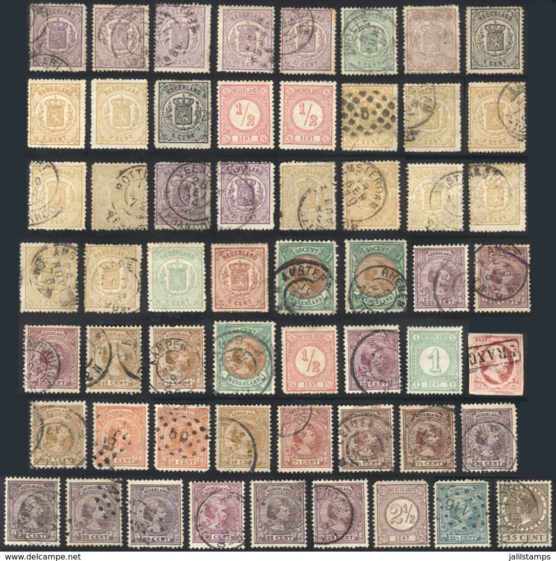 NETHERLANDS: Lot Of Stamps Issued Approximately Between 1869 And 1900, Most Used (some Unused With Gum, Others Without G - Andere & Zonder Classificatie