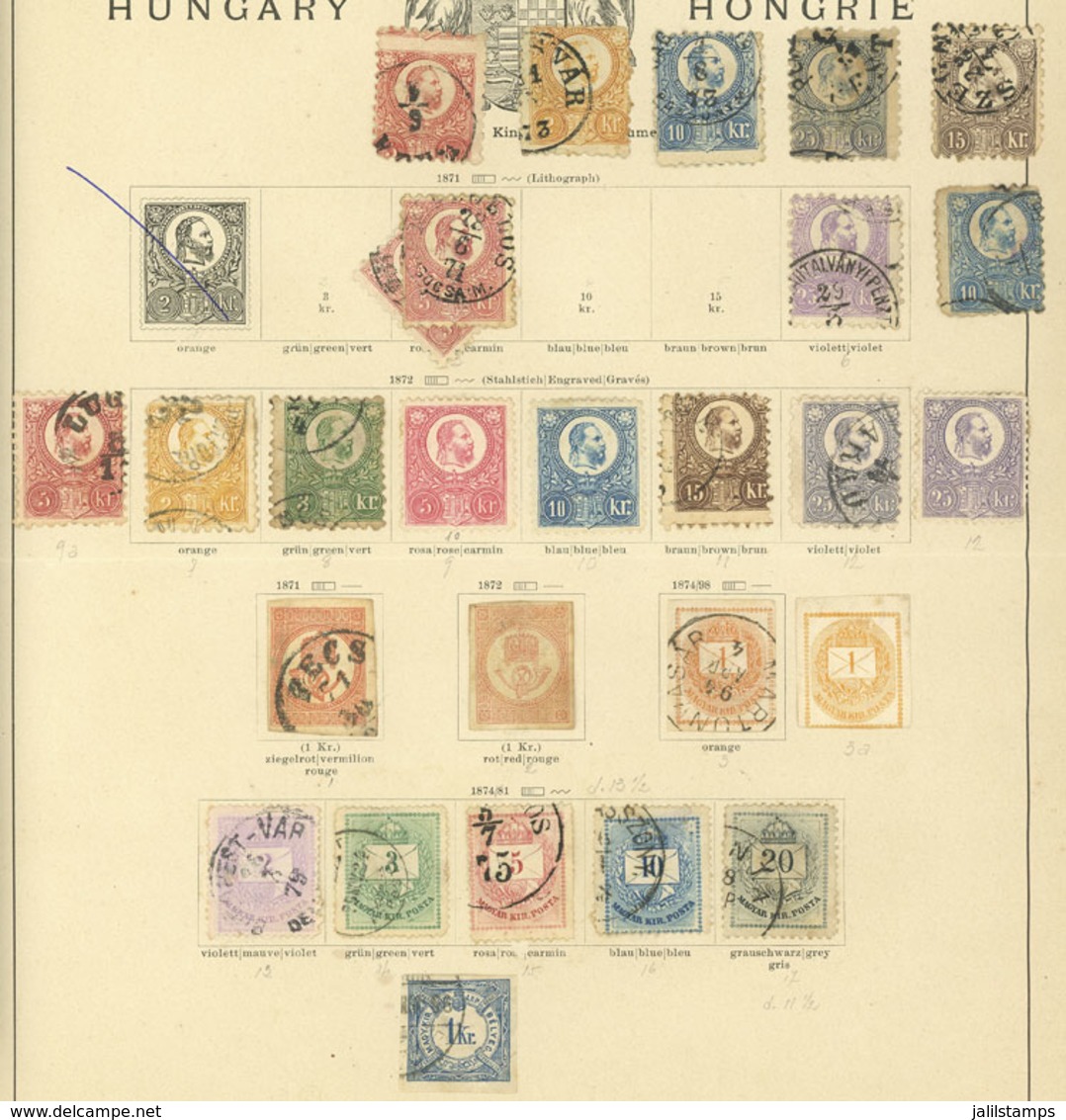 HUNGARY: Collection On 6 Pages Of An Old Album, Including Scarce And Interesting Stamps, Mixed Quality (from Some With D - Other & Unclassified