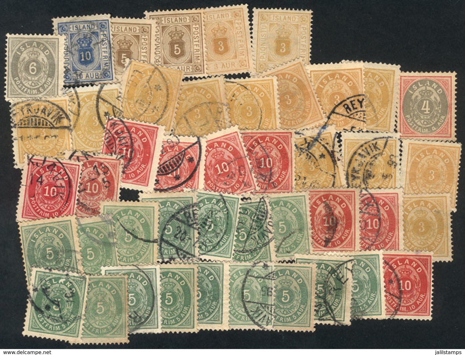 ICELAND: Interesting Lot Of Old Stamps, Some Mint And Most Used, VF General Quality, Scott Catalog Value US$500+, Good O - Collections, Lots & Series