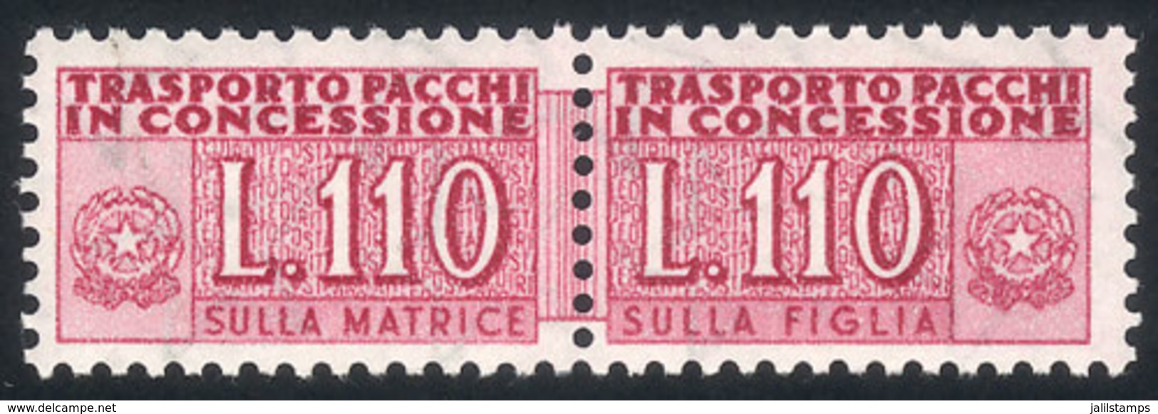 ITALY: Yvert 97, 1956/68 110L. Lilac Rose, Mint Never Hinged, Excellent Quality, Catalog Value Euros 450. - Sin Clasificación