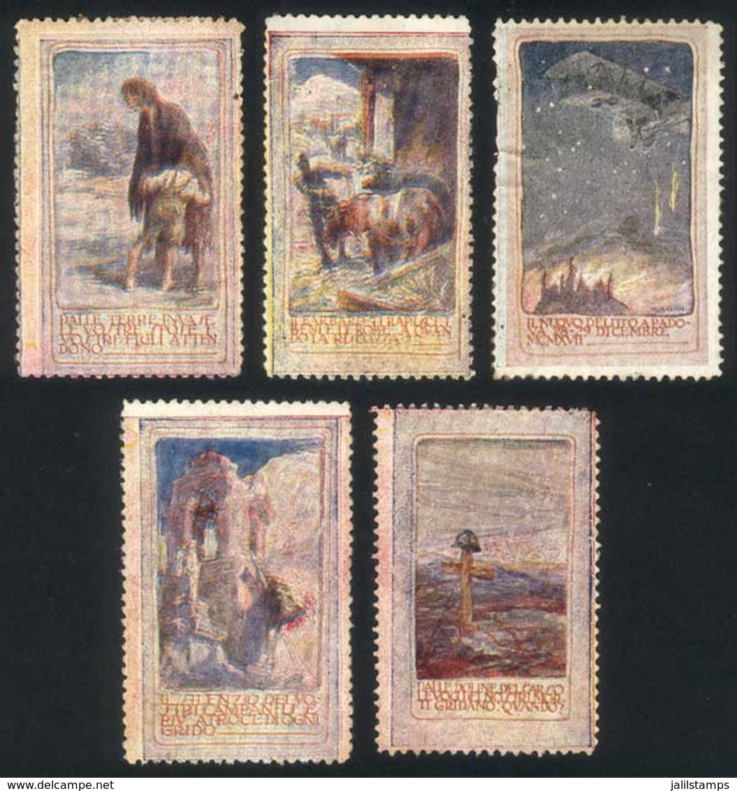 ITALY: Lot Of 5 Anti-war Cinderellas Of 1917, Condemning The Horrors Of War, Fine To VF Quality, Rare! - Zonder Classificatie