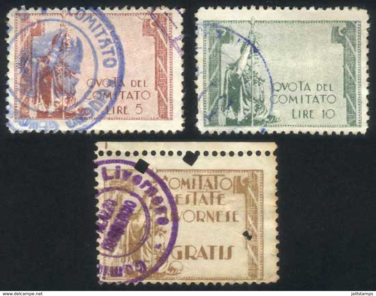 ITALY: 3 Cinderellas "Quota Del Comitato", Fine Quality, With Minor Defects (very Fine Appeal)" - Unclassified