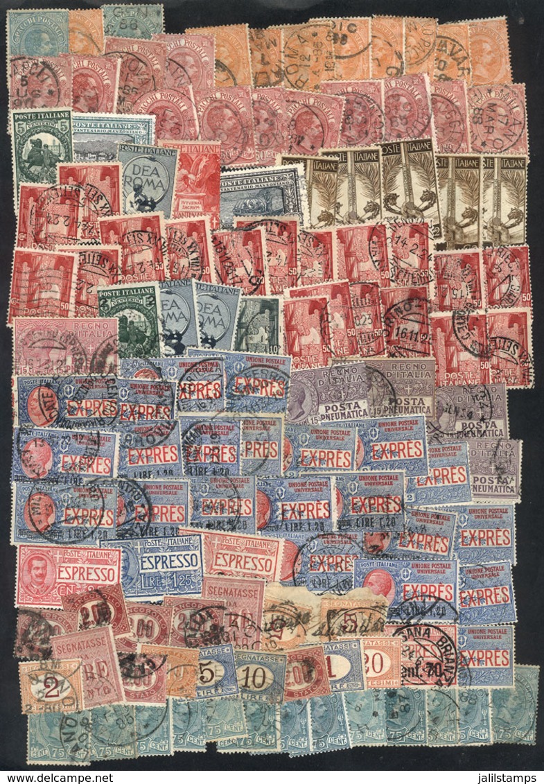 ITALY: Very Attractive Group Of Old Stamps, Including Many Official Stamps, Parcel Post, Express Mail, Postage Due Stamp - Unclassified