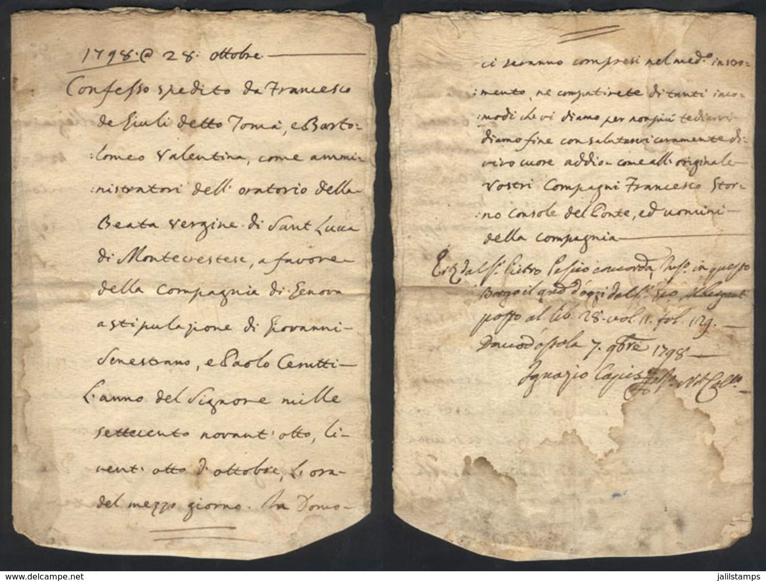 ITALY: Hand-written Document Of The Year 1798, 12 Pages, Interesting! - Zonder Classificatie