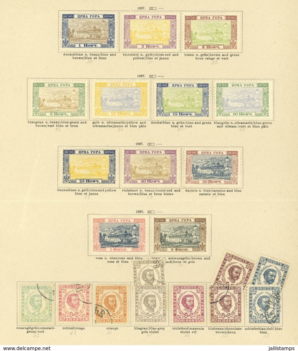 MONTENEGRO: Collection On 5 Pages Of An Old Album, Mixed Quality (from Some With Defects To Others Of Very Fine Quality) - Montenegro