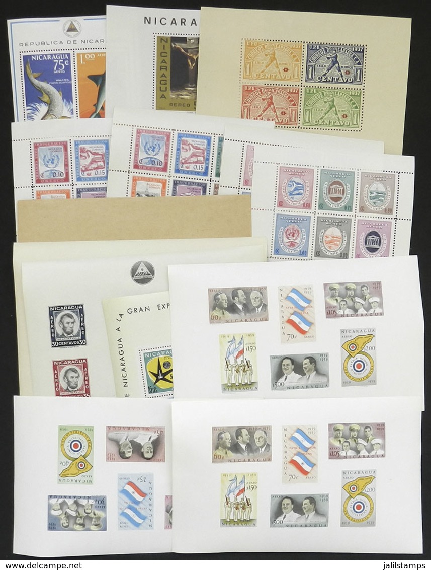 NICARAGUA: Lot Of Varied Souvenir Sheets, VERY THEMATIC, Almost All MNH And Of Very Fine Quality (some Were Issued Witho - Nicaragua