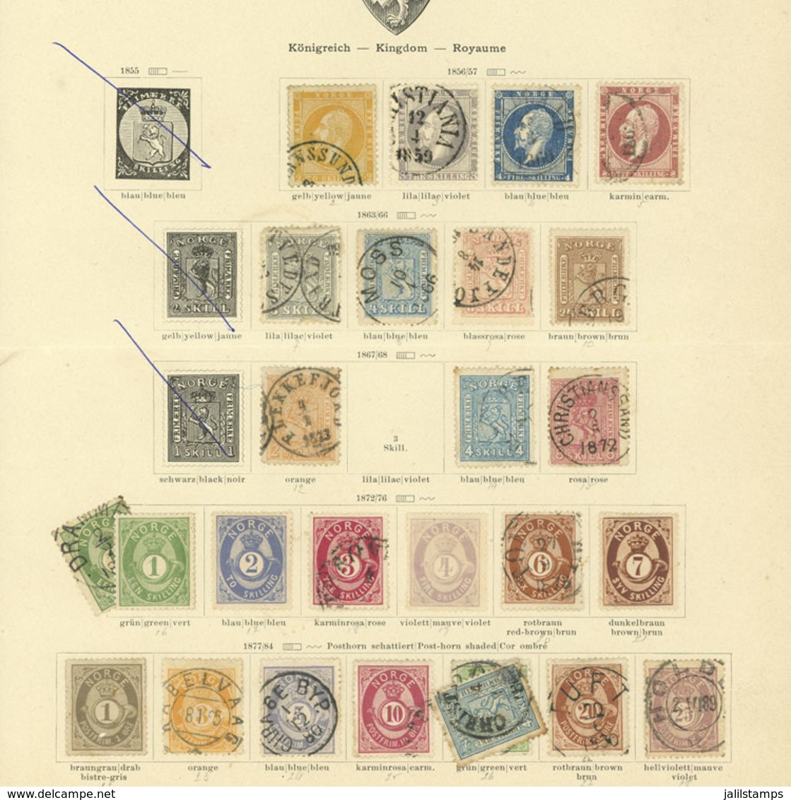 NORWAY: Collection On 3 Pages Of An Old Album, Including Scarce Stamps, Mixed Quality (from Some With Defects To Others  - Other & Unclassified