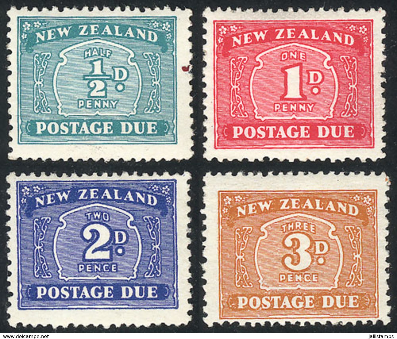 NEW ZEALAND: Sc.J22/J25, 1939 Cmpl. Set Of 4 MNH Values, The Gum Of The Low Values Is A Little Darkened, Fine Quality! - Andere & Zonder Classificatie