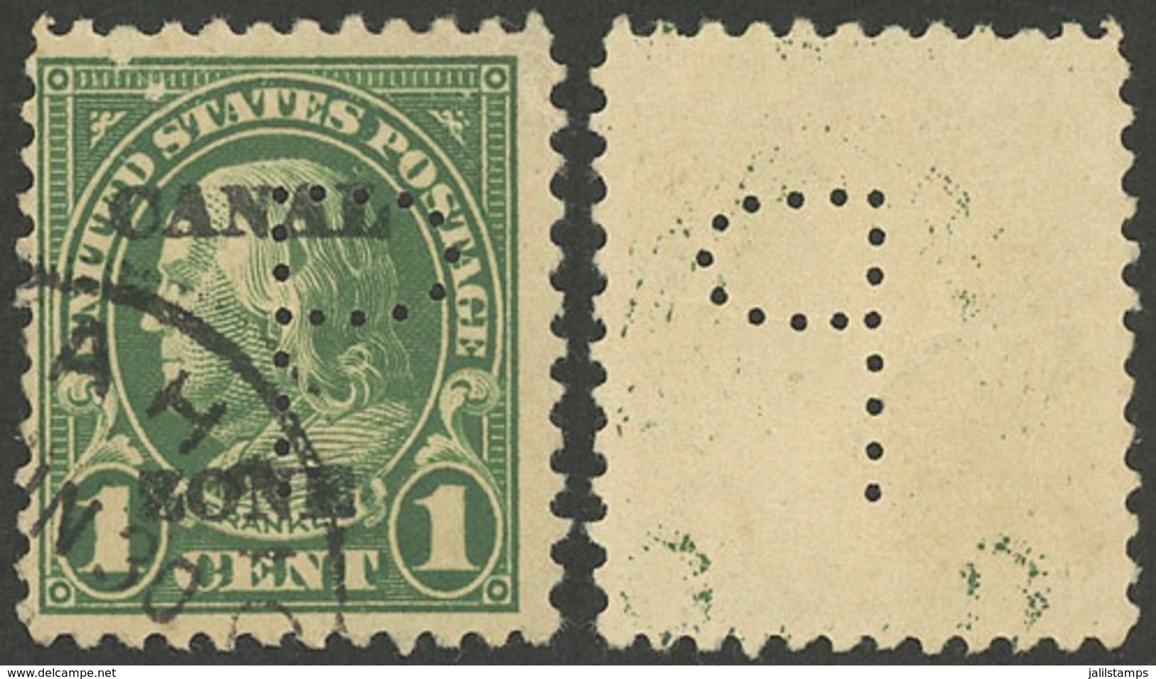 PANAMA CANAL: Sc.71, With Commercial "P" Perfin, VF Quality!" - Panamá