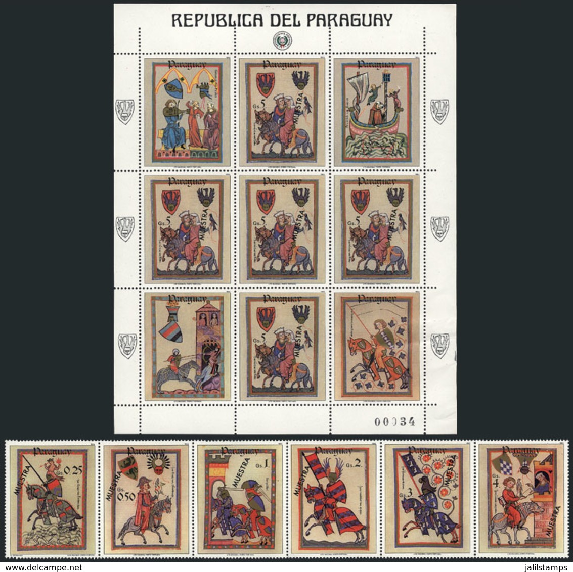 PARAGUAY: Set And Souvenir Sheet Issued In 1983, ART, All With MUESTRA Overprint, Very Low Start! - Paraguay