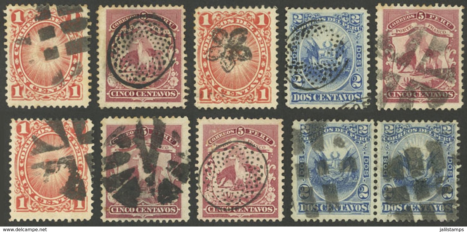 PERU: Sc.105 + Other Values, 10 Examples With Nice And Interesting MUTE Cancels, VF General Quality, Good Opportunity Fo - Peru