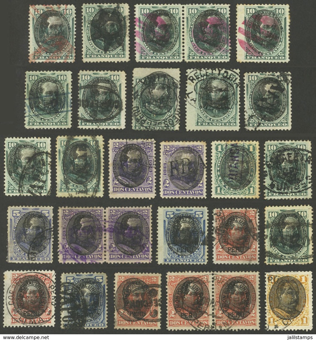 PERU: Sc.118 + Other Values, 26 Stamps With Attractive Cancels, VF General Quality! - Peru