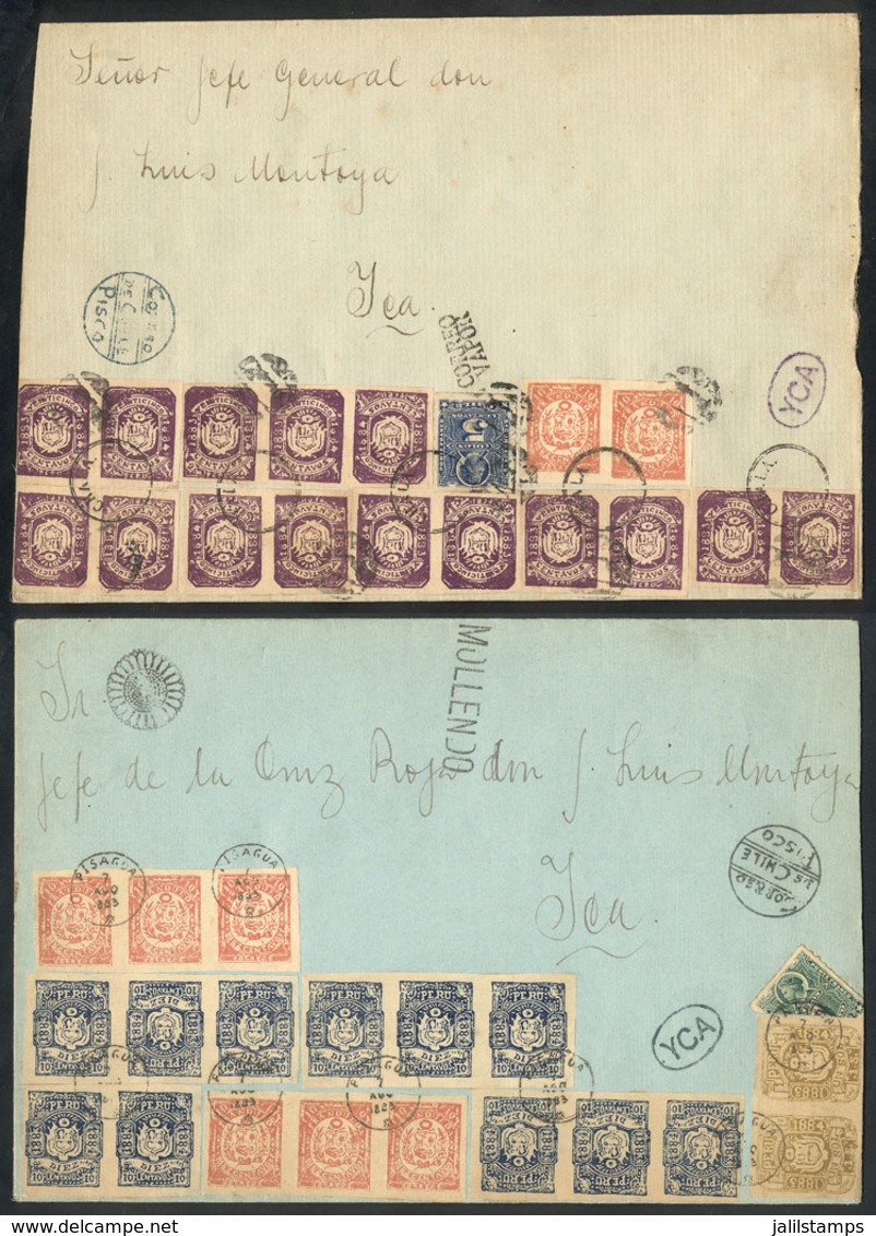 PERU: 2 FORGED COVERS With Varied Postages And Combinations Trying To Imitate Rare Pieces Posted During The War Of The P - Peru