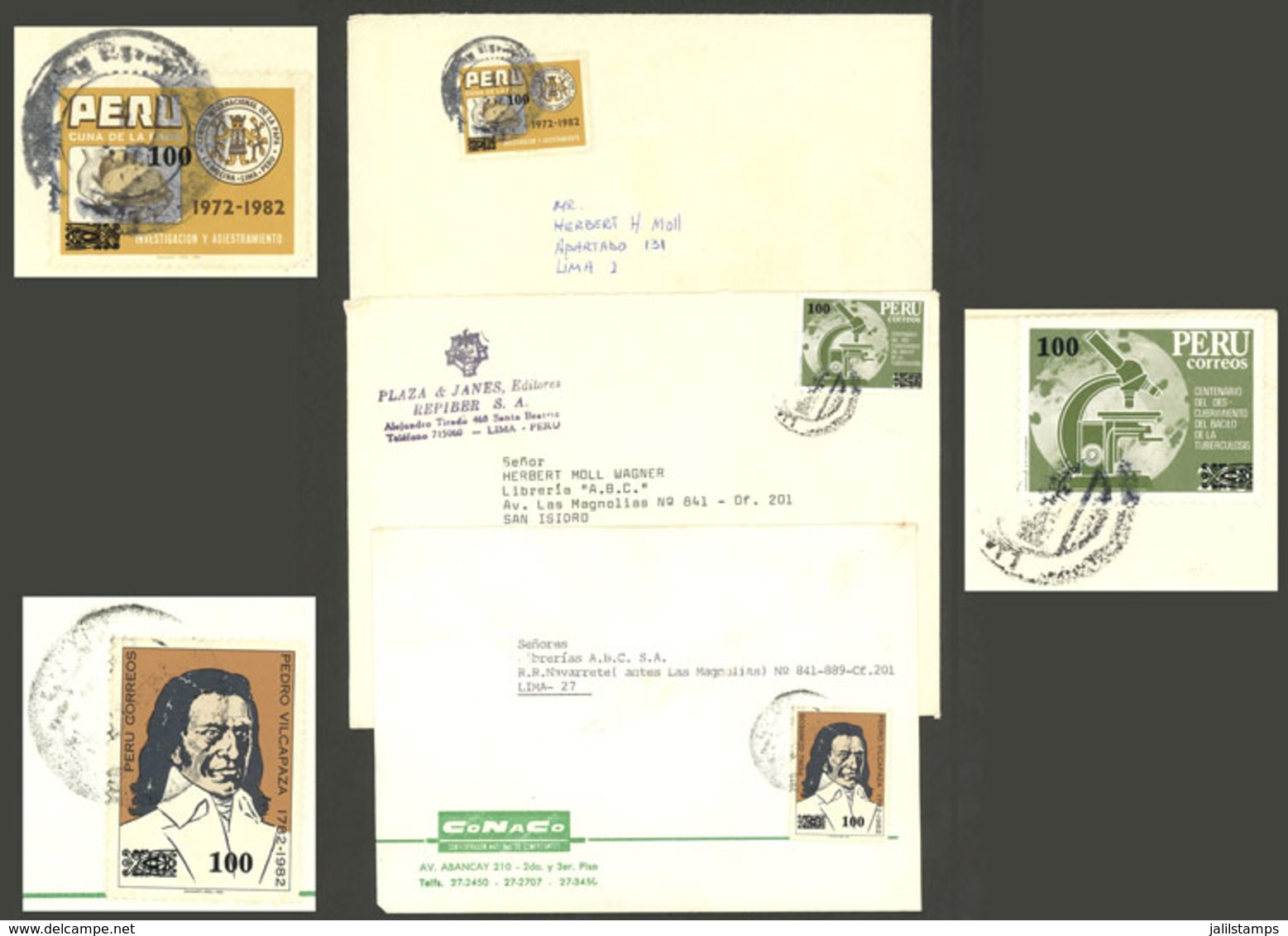 PERU: 3 Modern Used Covers, Franked With SURCHARGED Stamps, Interesting! - Peru