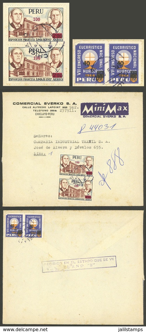 PERU: Registered Cover Sent From Chiclayo To Lima On 4/JUN/1982 Franked With 280S. (Sc.735 + 763 Pairs), VF Quality! - Peru