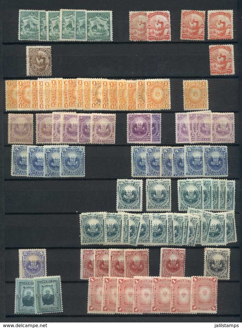 PERU: Stockbook With Old Stamps, Used And Mint (without Gum, With Hinge Marks, Or Never Hinged), Very Fine General Quali - Peru