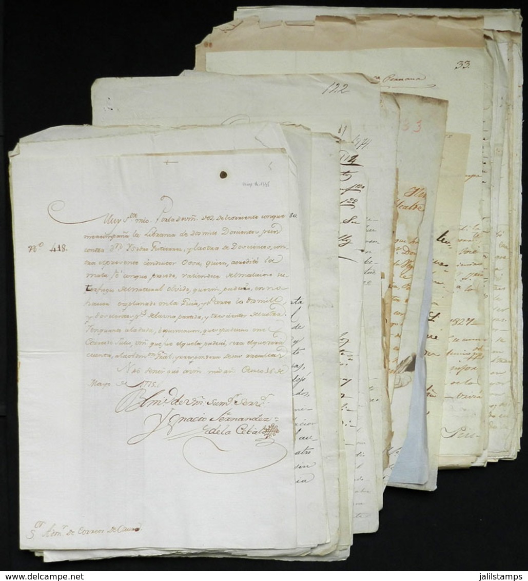 PERU: Approximately 46 Documents Of 1775 To 1890, Some Related To The Post (but Without Postal Markings), The General Qu - Unclassified